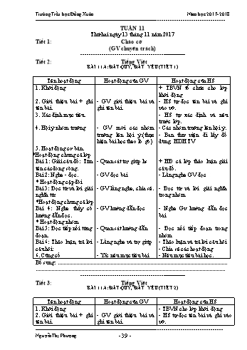 Giáo án Lớp 3 (VNEN) - Tuần 11 - Nguyễn Thị Phượng