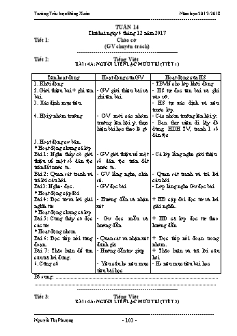 Giáo án Lớp 3 (VNEN) - Tuần 14 - Nguyễn Thị Phượng