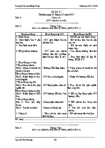 Giáo án Lớp 3 (VNEN) - Tuần 17 - Nguyễn Thị Phượng