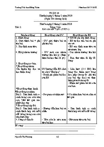 Giáo án Lớp 3 (VNEN) - Tuần 18 - Nguyễn Thị Phượng