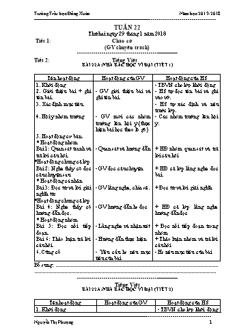 Giáo án Lớp 3 (VNEN) - Tuần 22 - Nguyễn Thị Phượng