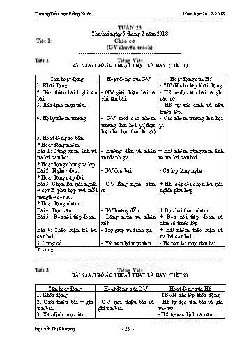 Giáo án Lớp 3 (VNEN) - Tuần 23 - Nguyễn Thị Phượng