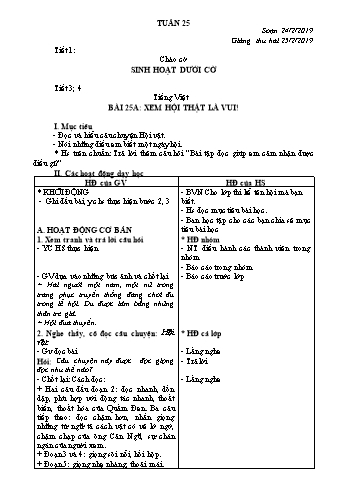 Giáo án Lớp 3 (VNEN) - Tuần 25 (Bản 2 cột)