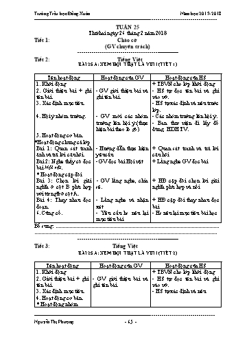 Giáo án Lớp 3 (VNEN) - Tuần 25 - Nguyễn Thị Phượng