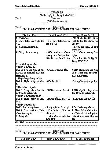 Giáo án Lớp 3 (VNEN) - Tuần 29 - Nguyễn Thị Phượng