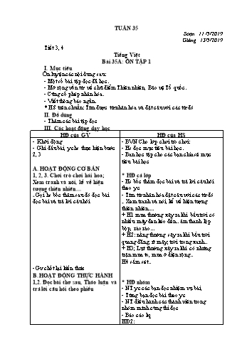 Giáo án Lớp 3 (VNEN) - Tuần 35 (Bản 2 cột)