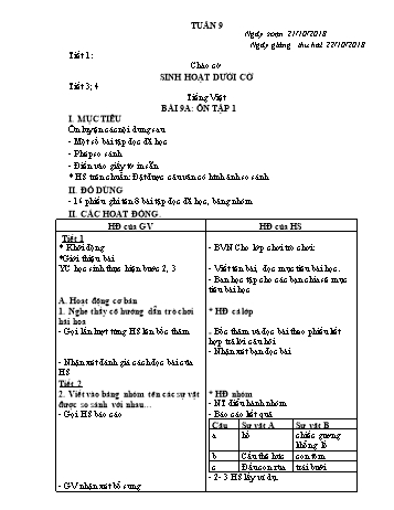 Giáo án Lớp 3 (VNEN) - Tuần 9 (Bản 2 cột)