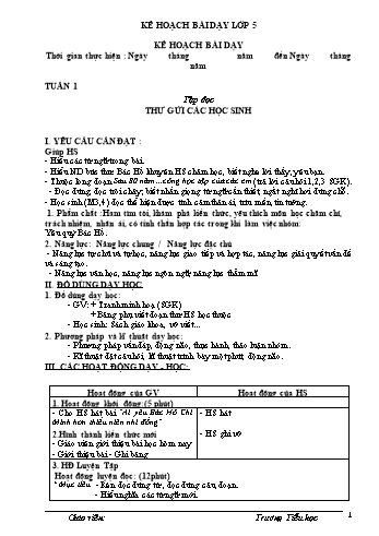 Giáo án Lớp 5 (CV 2345) - Tuần 1