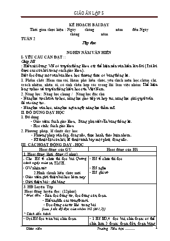 Giáo án Lớp 5 (CV 2345) - Tuần 2