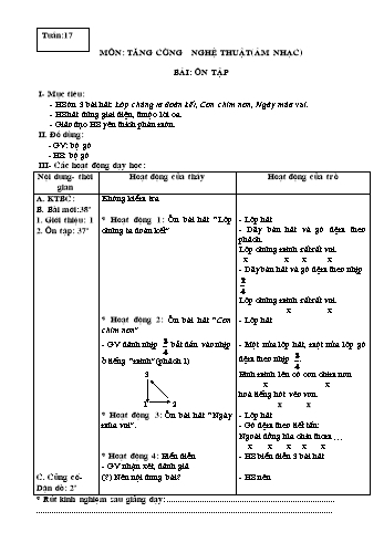 Giáo án Mĩ thuật Lớp 3 - Tuần 17