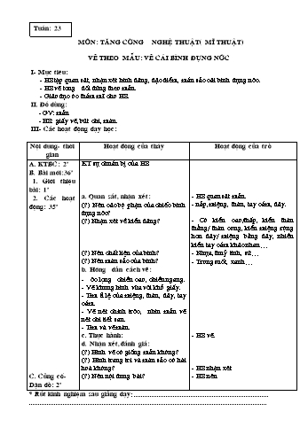 Giáo án Mĩ thuật Lớp 3 - Tuần 23