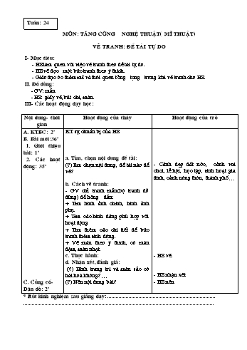 Giáo án Mĩ thuật Lớp 3 - Tuần 24