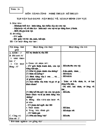 Giáo án Mĩ thuật Lớp 3 - Tuần 26