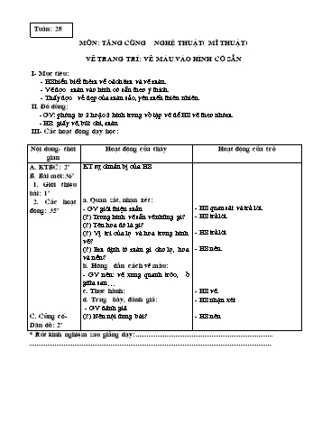 Giáo án Mĩ thuật Lớp 3 - Tuần 28