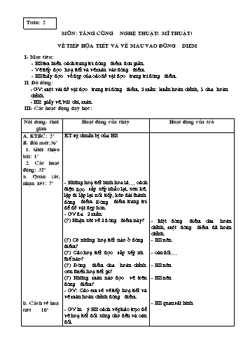 Giáo án Mĩ thuật Lớp 3 - Tuần 2