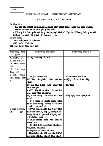 Giáo án Mĩ thuật Lớp 3 - Tuần 7