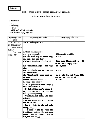 Giáo án Mĩ thuật Lớp 3 - Tuần 8