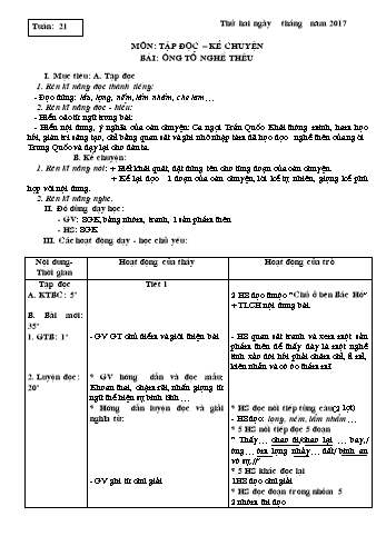 Giáo án Tập đọc Lớp 3 - Tuần 21, 22