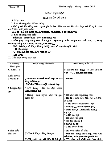 Giáo án Tập đọc Lớp 3 - Tuần 32, 33