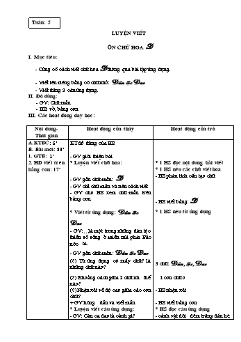 Giáo án Tập viết Lớp 3 - Tuần 5, 6