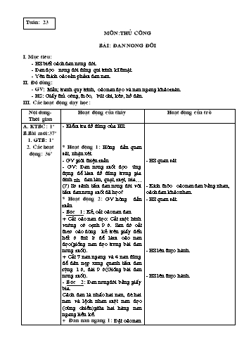 Giáo án Thủ công Lớp 3 - Tuần 23 đến 27