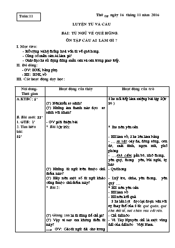 Giáo án Tiếng Việt Lớp 3 - Tuần 11