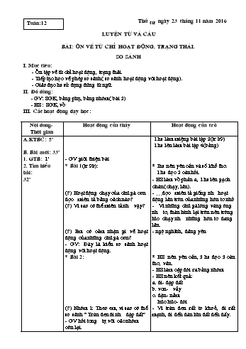 Giáo án Tiếng Việt Lớp 3 - Tuần 12, 13