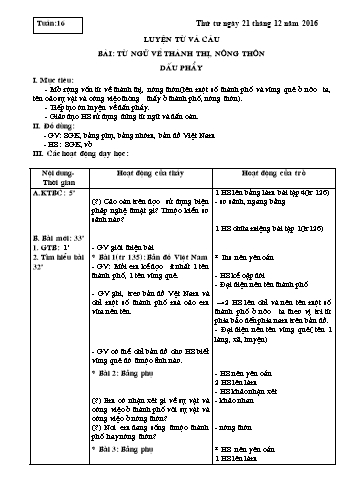 Giáo án Tiếng Việt Lớp 3 - Tuần 16, 17