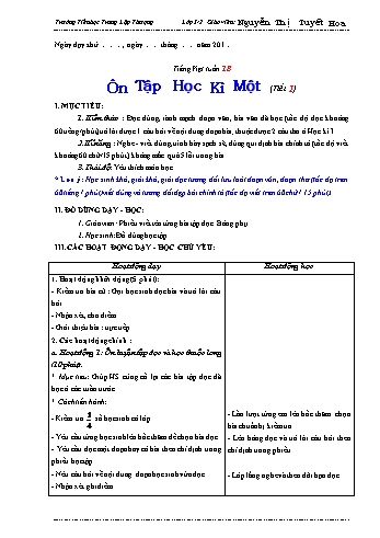 Giáo án Tiếng Việt Lớp 3 - Tuần 18 - Nguyễn Thị Tuyết Hoa