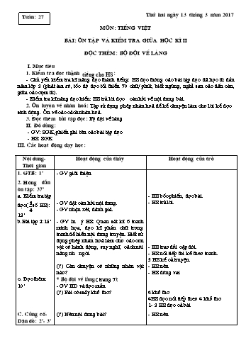 Giáo án Tiếng Việt Lớp 3 - Tuần 27