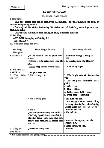 Giáo án Tiếng Việt Lớp 3 - Tuần 3, 4