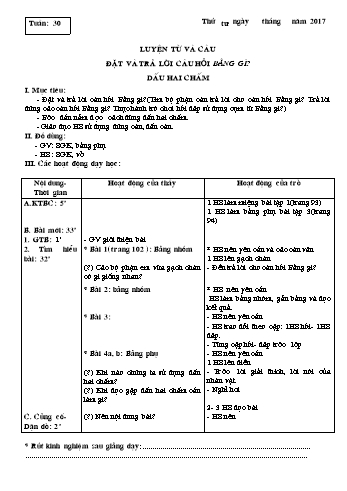 Giáo án Tiếng Việt Lớp 3 - Tuần 30, 31