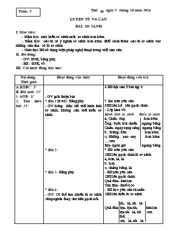 Giáo án Tiếng Việt Lớp 3 - Tuần 5, 6