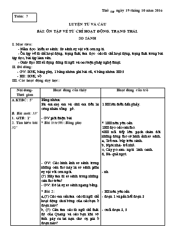 Giáo án Tiếng Việt Lớp 3 - Tuần 7, 8