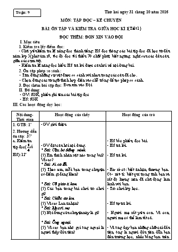 Giáo án Tiếng Việt Lớp 3 - Tuần 9