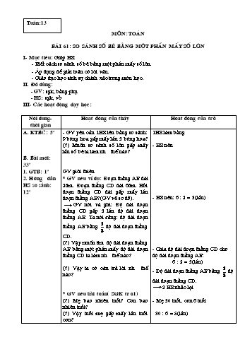 Giáo án Toán Lớp 3 - Tuần 13