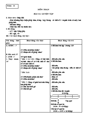 Giáo án Toán Lớp 3 - Tuần 24