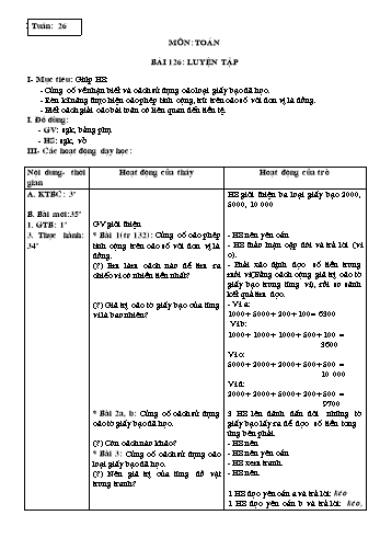 Giáo án Toán Lớp 3 - Tuần 26