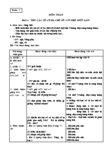 Giáo án Toán Lớp 3 - Tuần 2