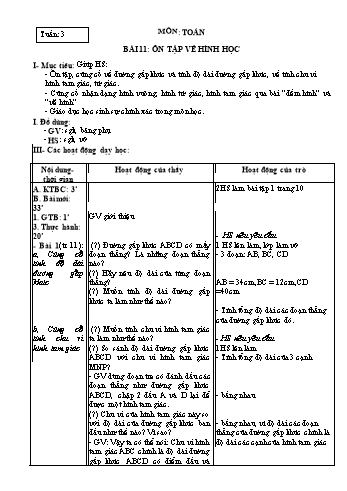 Giáo án Toán Lớp 3 - Tuần 3