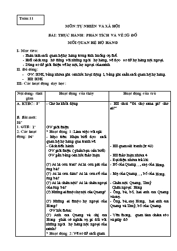 Giáo án Tự nhiên và Xã hội Lớp 3 - Tuần 11, 12