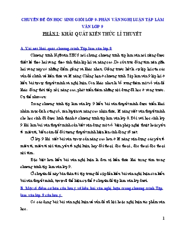 Chuyên đề ôn học sinh giỏi Lớp 9 - Phần văn nghị luận (Có bài tập tham khảo) - Trường PTDTBT THCS Tủa Sín Chải