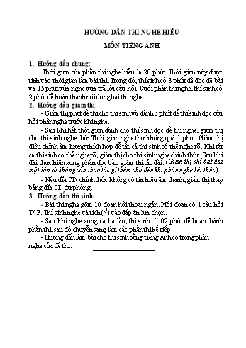 Đề tuyển sinh Lớp 10 chuyên Tiếng Anh - Năm học 2012-2013 (Có file nghe)
