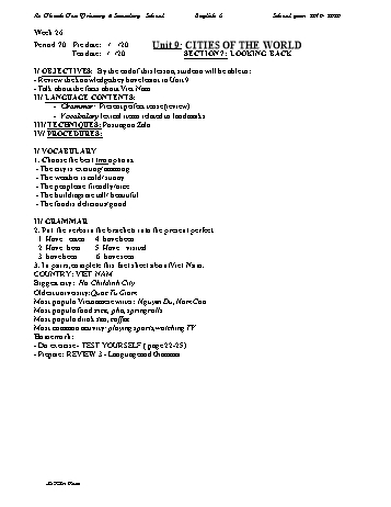Giáo án Tiếng Anh Lớp 6 - Unit 9: Cities of the world (Section 7) - Năm học 2019-2020
