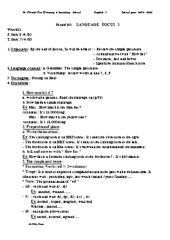 Giáo án Tiếng Anh Lớp 7 - Unit 10 to 16 - Năm học 2019-2020 (Có bài tập)