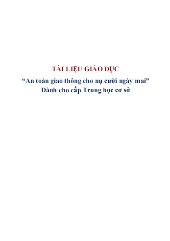 Tài liệu An toàn giao thông cho nụ cười ngày mai