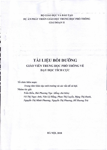 Tài liệu bồi dưỡng Giáo viên THPT về dạy học tích cực