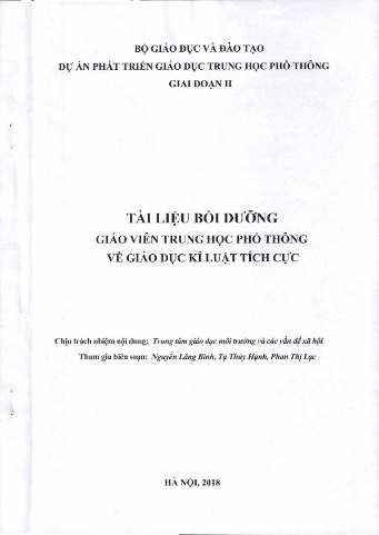 Tài liệu bồi dưỡng Giáo viên THPT về giáo dục kỷ luật tích cực