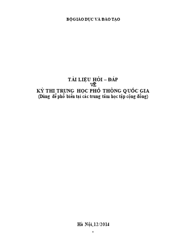 Tài liệu hỏi – đáp Về kỳ thi trung học phổ thông quốc gia