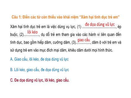 Bài giảng Kỹ năng phòng chống xâm hại tình dục trẻ em - Trường TH &THCS Pú Đao